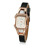 Fashion Damen PU Quarzwerk Square Glas Armbanduhren Mehr Farben