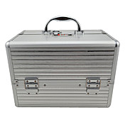 Sliver 3 bandejas de joyas comestic Maquillaje Organizador de tren caja de aluminio caja