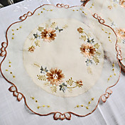 Set of 6 Placemats Polyester Floral
