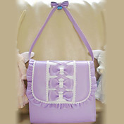 Handmade Lovely Ruffled PU Leather Sweet Lolita Bag with Bow