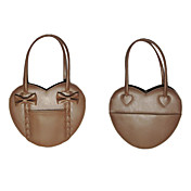 Handmade Lovely Heart Shaped Pure Color PU Leather Sweet Lolita Bag with Bow
