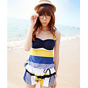 Dame Halter kontrast farve Tankini med Bra Pads