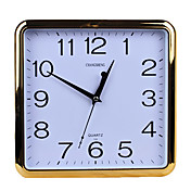 Gold Square Plastic Analog Quartz Wall Clock