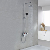 Digitale LCD-Bildschirm Chrome Finish Thermostatic Contemporary Style Duscharmatur mit 8 "Showhead + Handheld