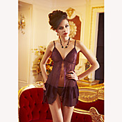 Sexy Purple Open Front Straped Babydoll(Length:70cm Bust:84-120cm)
