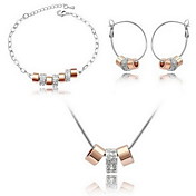 Gorgeous Alloy With Rhinestone Women's Jewelry Set Including Necklace,Earrings,Bracelet