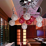 200W Contemporary Ceiling Light with 10 Lights and Globe Shade