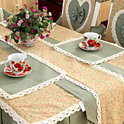 Set Of 4 Country Polyester Multi-color Floral Placemats