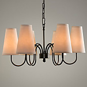 60W Moderne kroonluchter met Black Metal Bracket en stoffen kap
