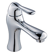 Contemporary Style Centerset Chrome Finish Brass Bathroom Sink Faucet