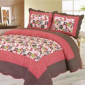 3pcs dunklen Blumenmuster gewaschener Baumwolle Decke gesetzt