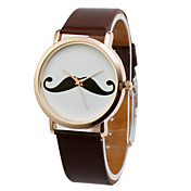 Fashion PU Round Glass Quartz Damenuhr (mehr Farben)