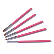 5 PCS Nail Art Painting Brush Kits with Flower Handle