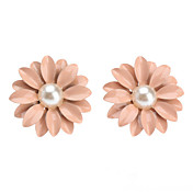 Lovely Pink Pearl / Keramiske Stud øredobber Little Daisy Flowers