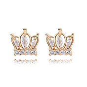 Великолепный дизайн Imperial Crown 18K позолоченный CZ кубический цирконий серьги (больше цветов)