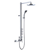 Wall Mount Centerset Contemporary Style Chrome Finish Brass Shower Faucets