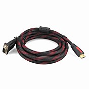 HDMI 1.4 Version Male to VGA Male  (3 m, Red & Black)