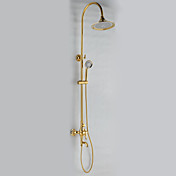 Ti-PVD-Finish Antique Style Duscharmatur mit 24 x 24cm Duschkopf + Handbrause