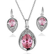 Nice 18K Plated With Crystal Women's Jewelry Set Including Necklace,Earrings