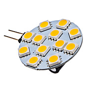Ampoule Spot LED Blanc Chaud (12V), G4 12x5050 SMD 2-2.5W 120-130LM 2800-3200K
