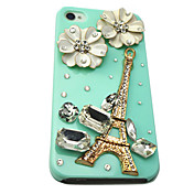 Strass Fiore Torre Eiffel Custodia modello rigida per iPhone 4/4S