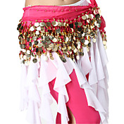 Performance Dancewear Chiffon with 128 Coins Belly Dance Belt For Ladies