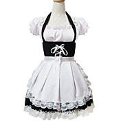 Cosplay Short Sleeve Short White Cotton Sweet Lolita Maid Dress