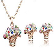 Stylish Alloy With Crystal / Rhinestone Women's Jewelry Set Including Necklace,Earrings(More Colors)
