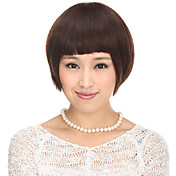 Capless 100% Human Hair Brown Straight Short Hair Wig