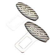 2-Pieces Black Lattice Pattern Car Safety Seat Belt Insert Buckle