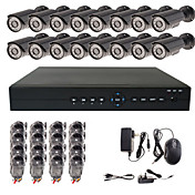 16CH CIF H.264 Standalone DVR met 16 Waterproof Outdoor Sony CCD Camera