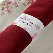 Personalisierte Paper Napkin Ring - Pink Rose (Set von 50)