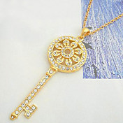 Crystal Necklace Key Mujeres