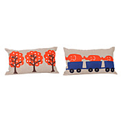 Conjunto de 2 Elephant capa de algodão dos desenhos animados travesseiro decorativa