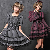 Long/Short Sleeve Short Stripe Cotton Casual Lolita Dress