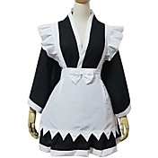 Long Sleeve Short Black Cotton Cosplay Lolita Kimono Outfit