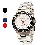 Hombres Estilo Calendario de acero analógico reloj de pulsera mecánico (Plata)