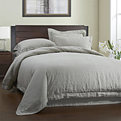 3PCS duvet cover set sólido de lino