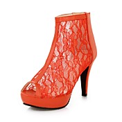 Leatherette Stiletto Heel Peep Toe / Sandals With Lace Party / Evening Shoes (More Colors)