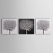 Peinture à l'huile réalisée à la main abstraite sur canevas tendu - Set de 3