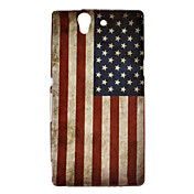 Estilo EE.UU. Bandera patrón protector Funda Retro Soft TPU para Sony Xperia Z L36h