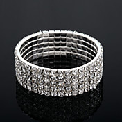 Five Layers Ladies' Rhinestone Tennis Bracelet In Silver Alloy