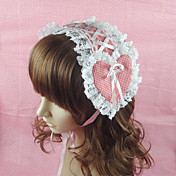 Handmade Red and White Checkered Heart Cotton 41cm Sweet Lolita Headband