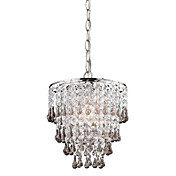 60W Luxurious Pendant Light with Crystal Beaded Décor and Adjustale Chain(E14/E12 Base)
