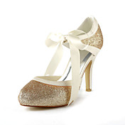 Satin Stiletto Heel Pumps With Sparkling Glitter Wedding Shoes (More Colors)
