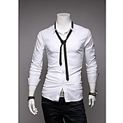Men's Thin Long Sleeve Shirt With Tie