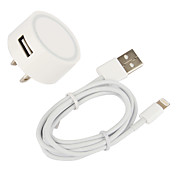 UL-Stecker Wechselstrom-Wand-Ladegerät mit 100cm Blitz-Kabel für iPhone 5, iPod (AC110-240V, 1A)