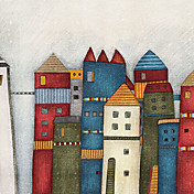 Colorful Architecture Castles Cartoon Mural