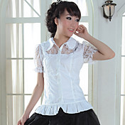 Short Lace Sleeve White Cotton Princess Lolita Shirt