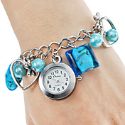 Women's Alloy Plastic Analog Quartz Bracelet Watch (Blue)